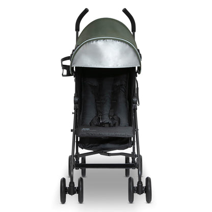 Jeep AdventureGlyde Stroller by Delta Children - Lightweight Travel Stroller with Smoothest Ride & Compact Fold, 3-Position Recline, Extra Large Storage Basket, Black/Grey