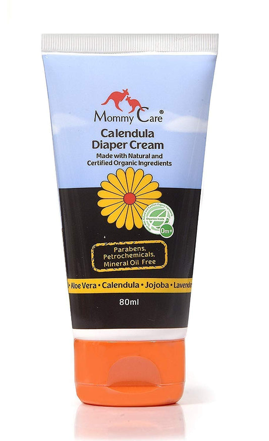 Mommy Care Organic Baby Diaper Rash Cream – Natural Calendula Diaper Cream, Gentle & Soothing Barrier Paste for Newborns, Infants & Toddlers, Prevents & Relieves Rash, 80ml / 2.7 fl oz