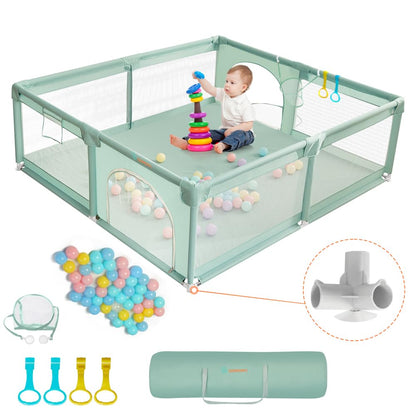 COMOMY Playpens for Babies and Toddlers, Small Baby Play Pens, Activity Center for Safe and Non-Slip Baby Fence, Full Mesh Design, Indoor & Outdoor Kids Activity Center (Dark Grey, 36"x36")