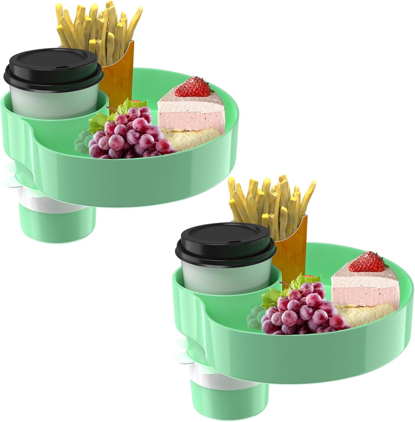 [2 Packs] Kids Car Seat Tray, Travel Tray with Cup Holder for Toddler Baby, Kids Car Seat Food Snack Organizer for Road Trip, Stroller snack Organizer Travel Must Haves Toddler Must Haves (Black)