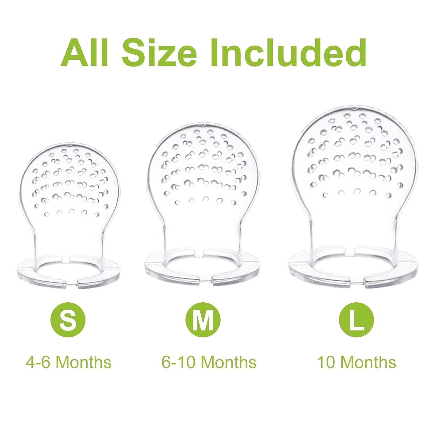 WAJIAYON Baby Fruit Feeder Pacifier - 12 Pack | 2 Infant Food Feeder Pacifier & 1 Babies Food Dispensing Spoon | Fresh Fruit Teethers for Babies | Silicone Feeder Baby,Infant Teething Feeders(Green)