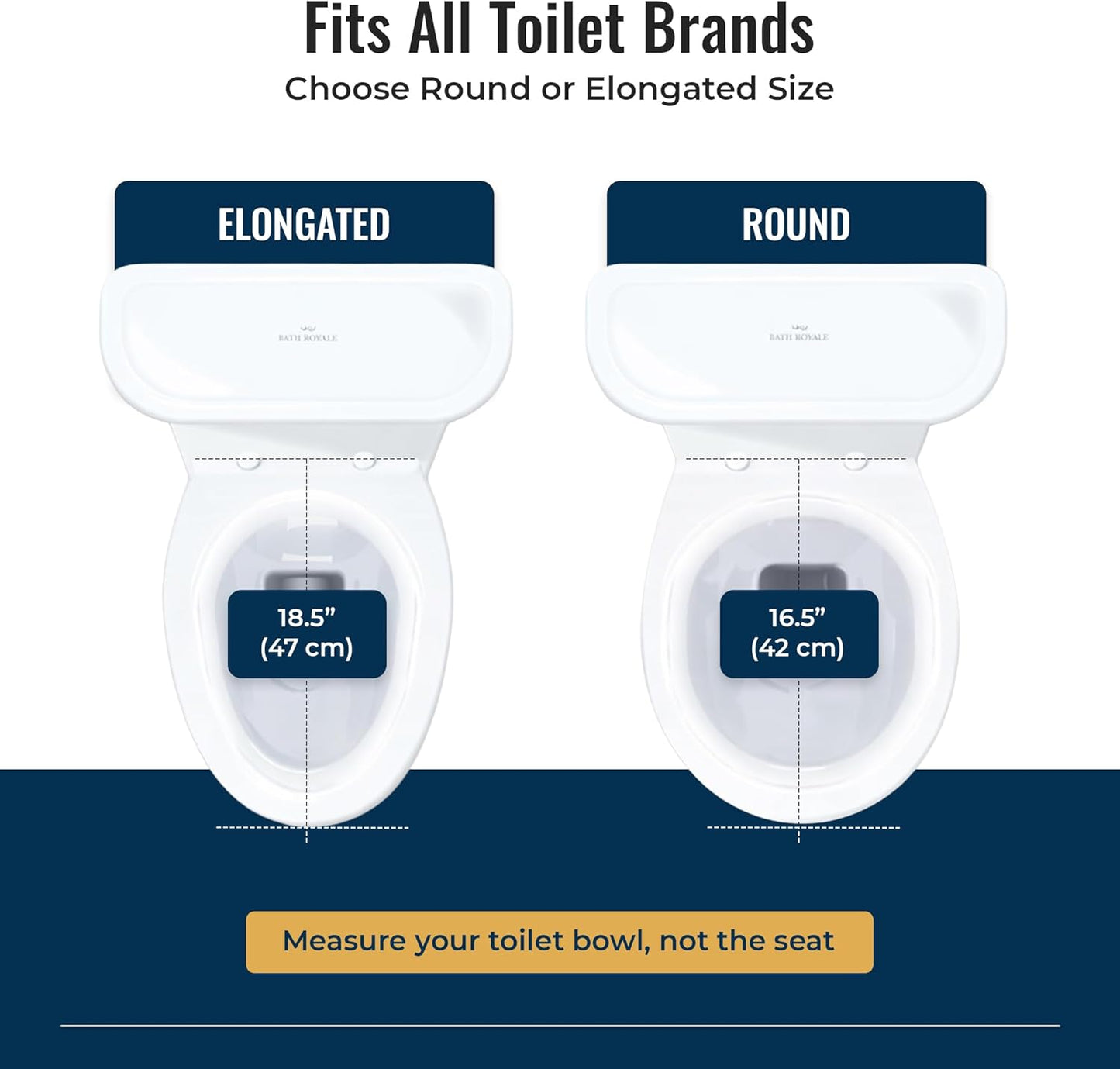 BATH ROYALE Potty Training Seat - Soft Close, Kingsport BR721-00, Elongated White, Adult & Child Combo