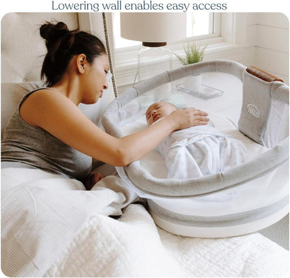 HALO BassiNest Connected Swivel Sleeper 3.0 – Smart Bassinet with AutoSoothe™, 360° Swivel, Cry Detection, Rocking, Vibration & Soothing Sounds, Easy Lowering Wall for Postpartum Recovery