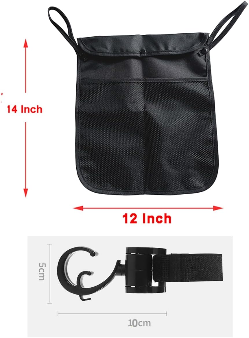 Baby Stroller Organizer,Black,Umbrella stroller organizer,Extra pockets to store snacks/wipes items,Holds water bottles, toddler sweat shirt etc (Black)