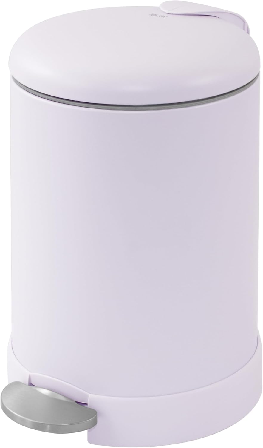 Glad Small Trash Can, 1.2 Gallon | Round Stainless Steel Garbage Bin with Soft Close Lid & Step Foot Pedal | Metal Waste Basket with Removable Inner Bucket, Stainless, 8 x 9.5 x 12 inches