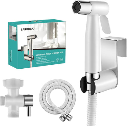 BARROCK Handheld Bidet Sprayer for Toilet, Stainless Steel Metal Made Baby Cloth Diaper Spraying Kit, Bathroom Toilet Bidet Attachment Set for Bathing Pets and Feminine Hygiene, Matte Black