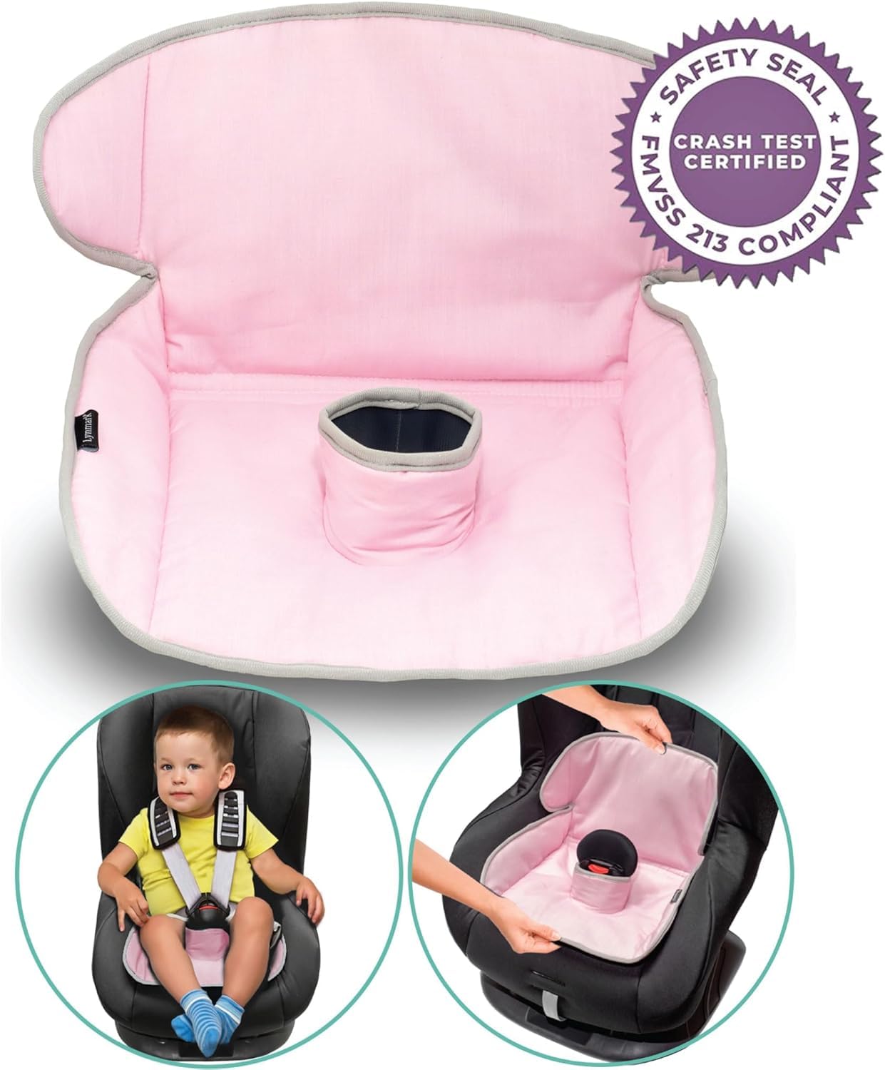 Lynmark® Potty Training Car Seat Protector Cover - Waterproof Soft Piddle Pads for Toddlers and Baby Carseat - Travel-Friendly Universal Washable Liner Mat for Spills, Nappy Leaks, Accidents - Black