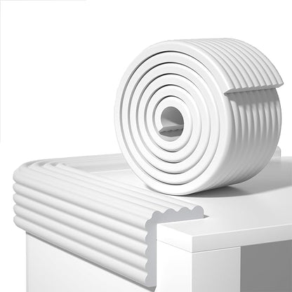 Edge Protector,Baby Proofing Baby Edge Protector Strip Safety,Soft Rubber Foam Padding,Edge Corner Guards Protector Corner Edge Bumpers for Furniture (White, 16.4Ft x 3.93" W x 0.4" Th)
