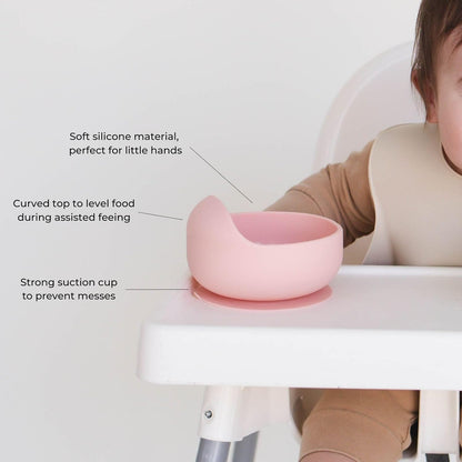 Baby's Brew Stayfull Silicone Bowl-Pink