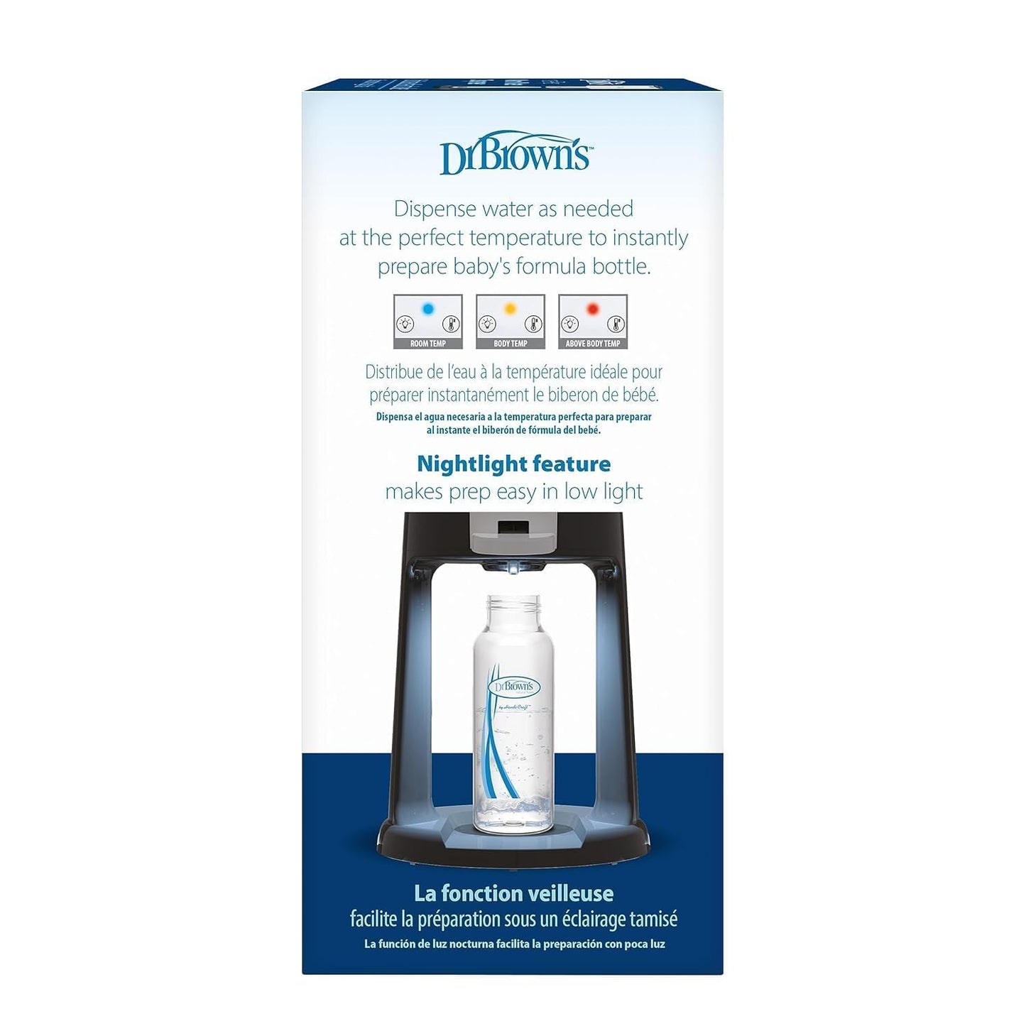 Dr. Brown's Insta-Prep Warm Water Dispenser with Baby Formula Mixing Pitcher, 36oz Black