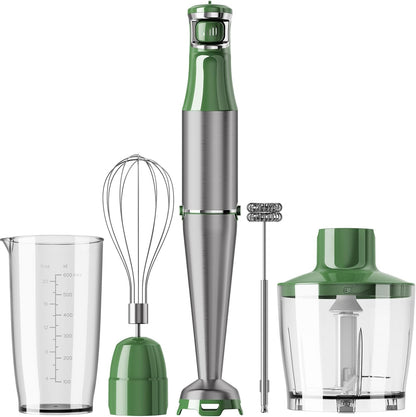 Turelar Immersion Blender Handheld Corded Hand Blenders Set 1100W, Trigger Variable Speed 5 in 1 Stick Emulsifier with Chopper, Whisk and Frother for Soup, Baby Food and Smoothies, Orange