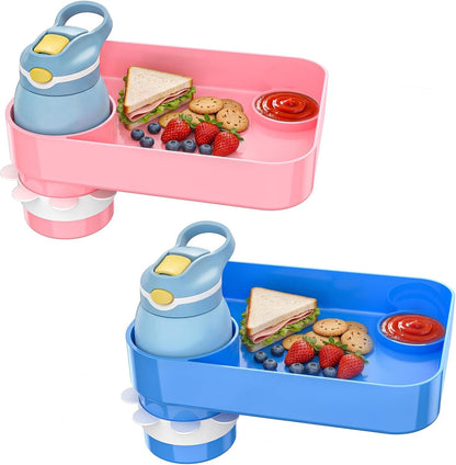 Kids Car Seat Tray, Travel Tray with Cup Holder for Toddler Baby, Kids Car Seat Food Snack Organizer for Road Trip, Stroller Snack Organizer Travel Must Haves Toddler Must Haves (Dark Gray, 1PCS)