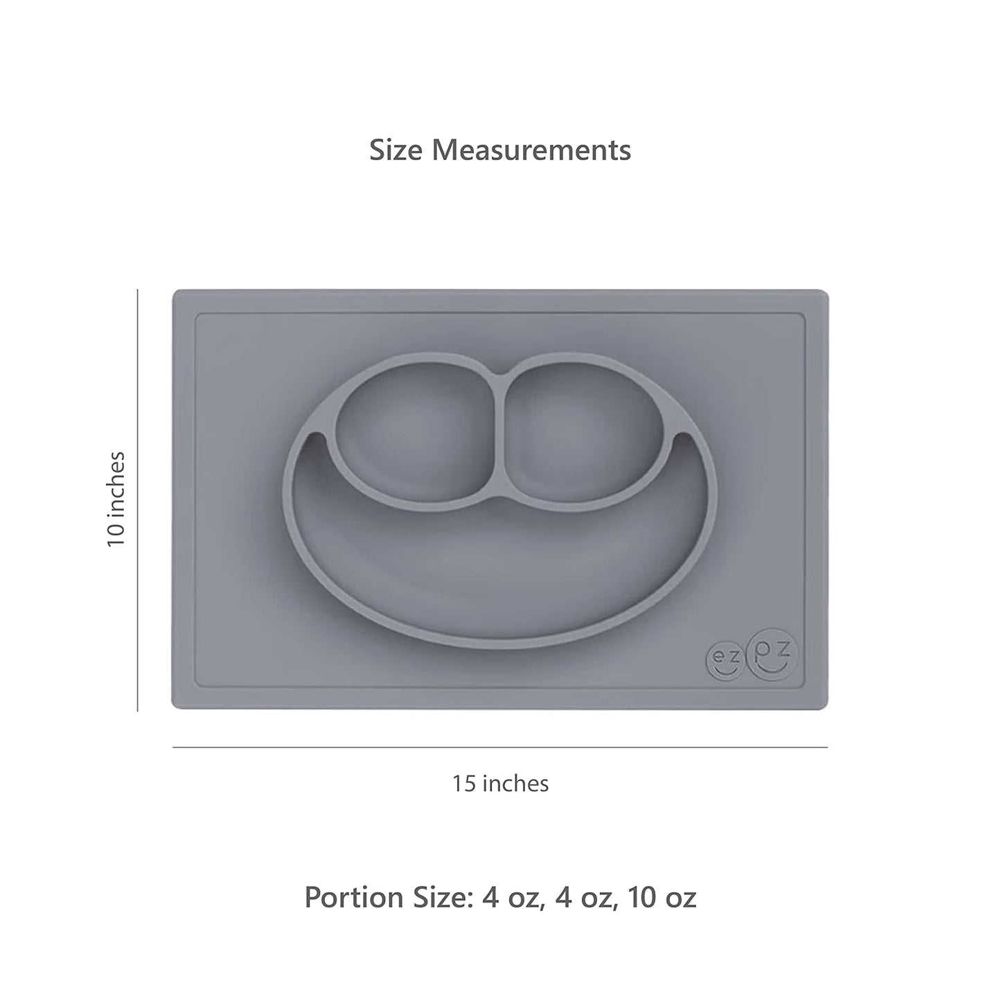 ezpz Mini Mat (Blush) - 6 -12 Months+ - 100% Silicone Suction Placemat + Divided Plate with Three Compartments - Supports Baby-Led Weaning - Designed for Highchair, Table, and Travel