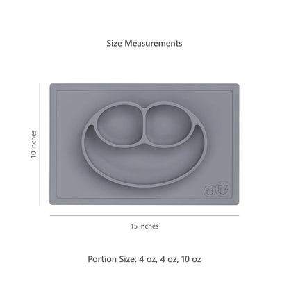 ezpz Mini Mat (Blush) - 6 -12 Months+ - 100% Silicone Suction Placemat + Divided Plate with Three Compartments - Supports Baby-Led Weaning - Designed for Highchair, Table, and Travel