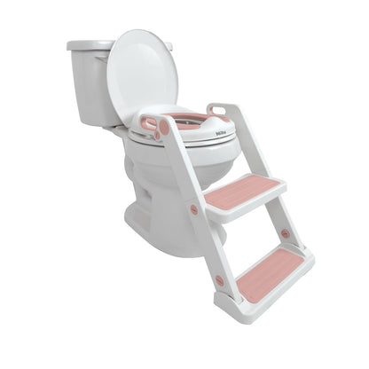 Nuby Step Ladder Toddler Potty Seat for Toilet - All-in-One Kids Potty Training Toilet Seat with Ladder for Toddlers 18+ Months - Pink