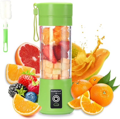 Portable Blender Cup,Electric USB Mini Juicer Blender For Shakes and Smoothies, Juice,380ml, Six Blades Great for Mixing,Black