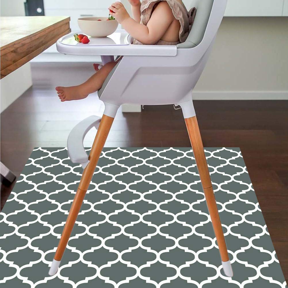 Splat Mat for Under High Chair/Arts/Crafts by CLCROBD, 51" Baby Anti-Slip Food Splash and Spill Mat for Eating Mess, Waterproof Floor Protector and Table Cloth