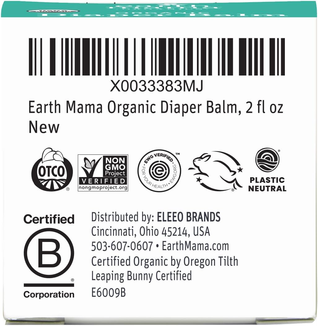 Earth Mama Organic Diaper Balm - 4 fl oz - Diaper Cream for Baby - Safe for Sensitive Skin - Baby Essentials