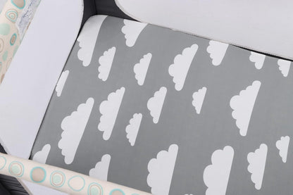 Onacosht Pack and Play Sheets 3 Pack for Baby Boy, Stretchy Jersey Knitted Portable Mini Crib Sheets Playard Mattress Cover, Woodland Animal Elephant Fox Lion Bear Giraffe Zebra Printing