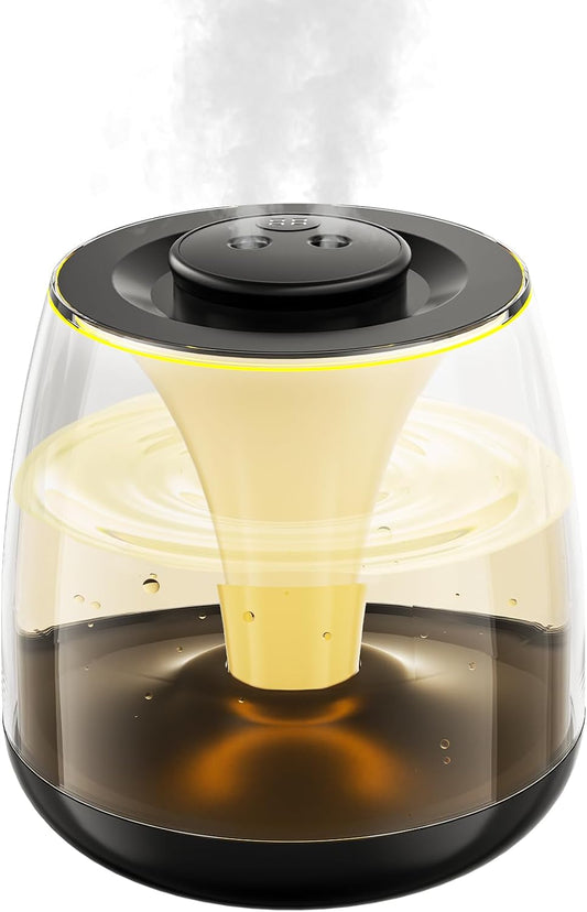 Humidifiers for Bedroom, 3 L Cool Mist Top-Fill 40H Super Long Time, 23dB Quiet, Baby Humidifier, Oil Diffuser for Large Room, Plants, Nursery, Office, Colored lights (white)