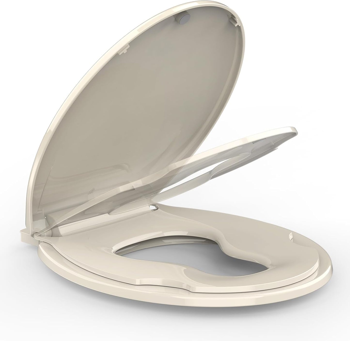 Toilet Seat Round,Toilet Seat with Toddler Seat Built in, Potty Training Toilet Seat Round Fits Both Adult and Child, with Soft Close,Easy Install and Clean - White, Round