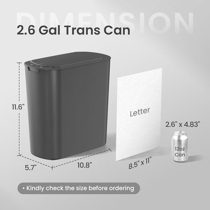 Cesun Automatic Motion Sensor Bathroom Trash Can with Lid, 2.6 Gallon Touchless Trash Bin, Smart Plastic Slim Garbage Can Small White Wastebasket for Toilet, Office, rv, Bedroom, Living Room