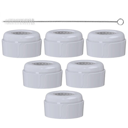 6pcs Replacement Baby Bottle Nipple Ring Collars w/Cleaning Brush for Dr. Brown's Narrow Bottles 4oz & 8oz | 1 Count(Pack of 6) BPA Free | Plastic & Glass Bottles | Mess-Free No Leak or Spills Collars
