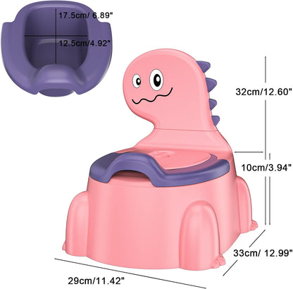 Potty Training Toilet, Toddler Potty Training Seat Baby Potty Chair, Dinosaur Toilet Potty Seat for Boys Girls Kids Toddlers, Portable Travel Potty with lid,Urinal, Splash Guard, Non-Slip Pad(Blue)
