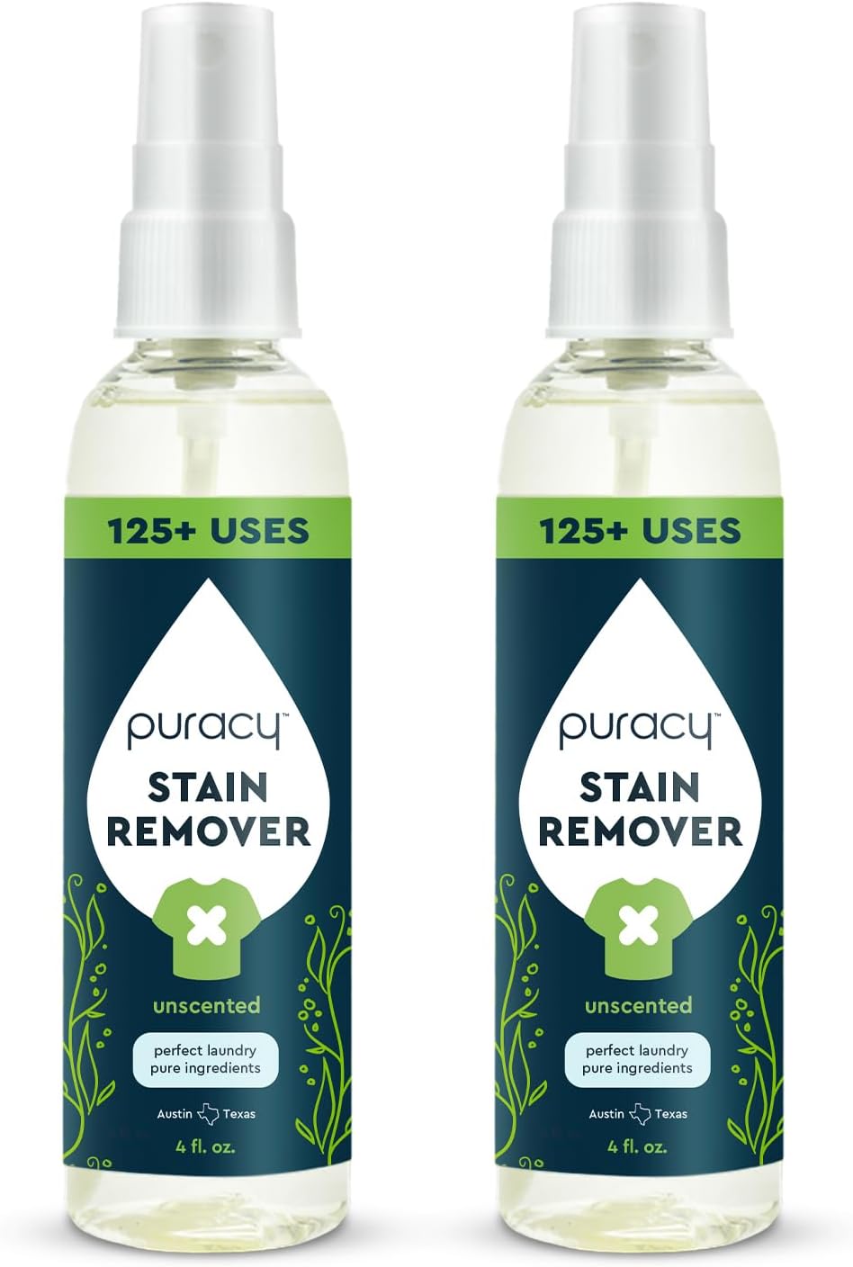 Puracy Stain Remover, Travel and Laundry Stain Cleaner for Clothes, Baby Essentials, Kids Stains, Oil and Fabric Spot Cleaner (Stain Remover Spray, 12 fl oz)