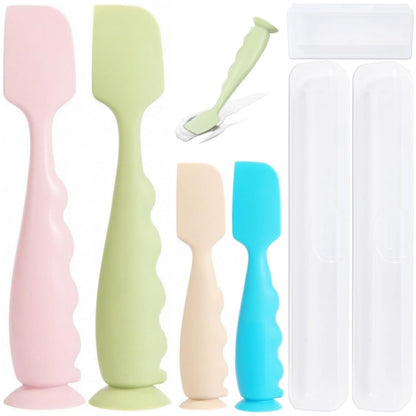 Diaper Cream Spatula 4 Pack,Soft Baby Butt Spatula baby diaper cream Applicator,Convenient Diaper Rash spatula,Silicone Butt Paste spatula Brush (2 Large 2 Small)