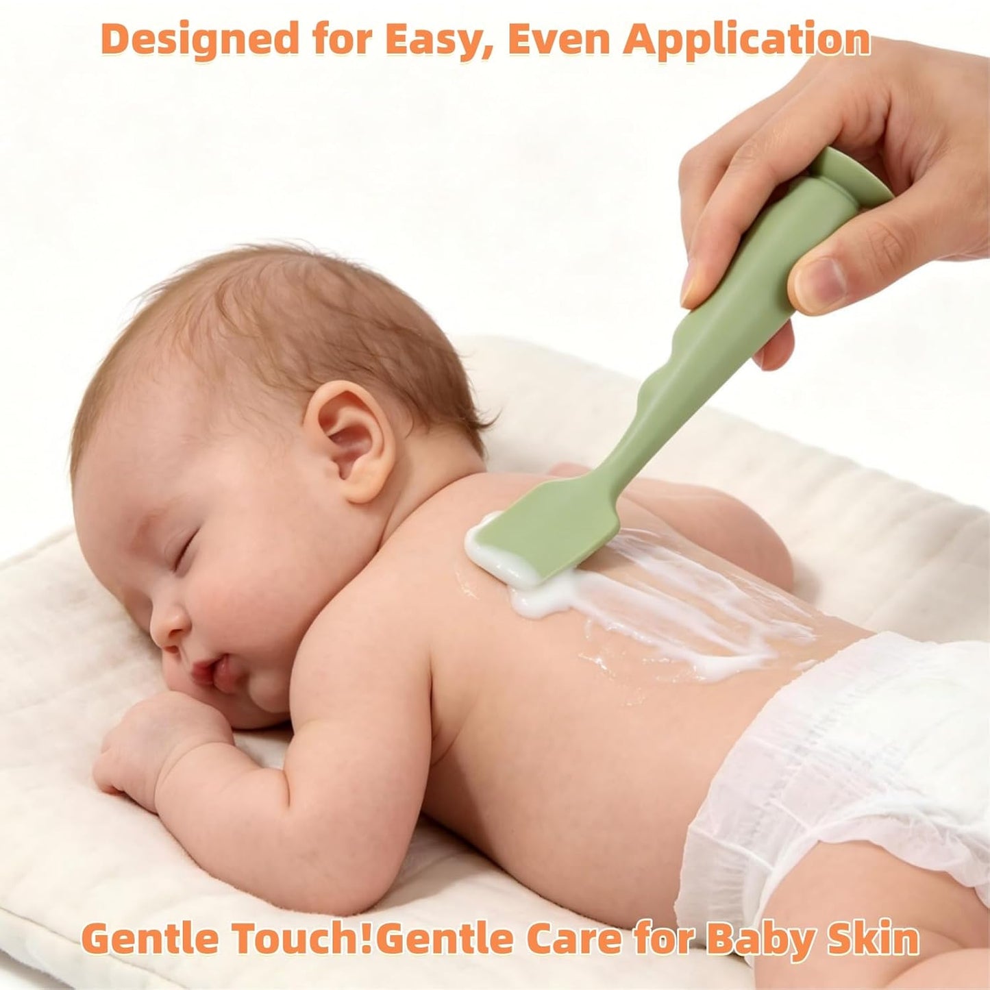 Diaper Cream Spatula 4 Pack,Soft Baby Butt Spatula baby diaper cream Applicator,Convenient Diaper Rash spatula,Silicone Butt Paste spatula Brush (2 Large 2 Small)