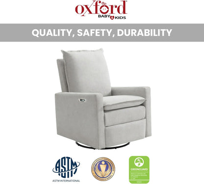 Oxford Baby Uptown Upholstered Glider Recliner Rocking Chair 360° Swivel for Nursery and Living Room - Boucle White