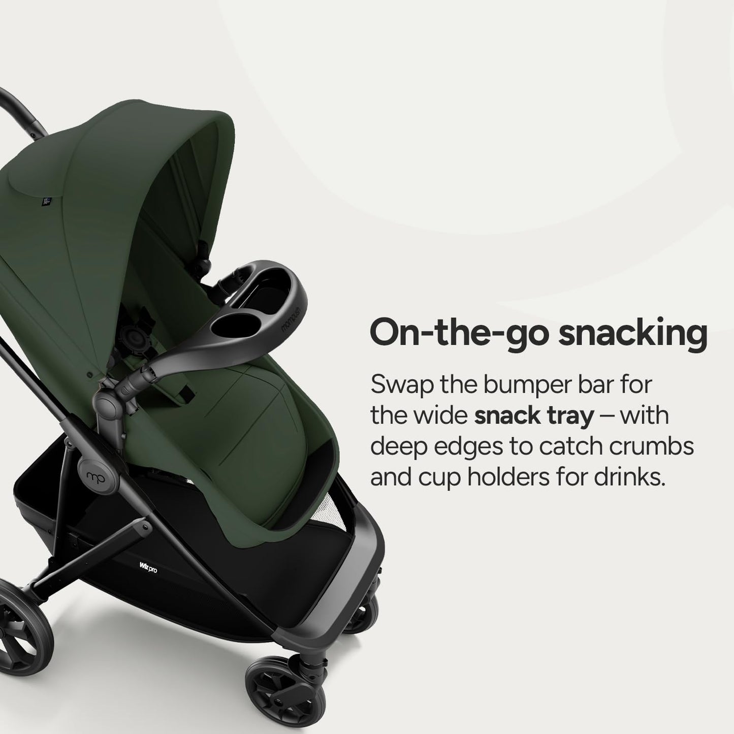 Mompush Baby Stroller, Convertible 2-in-1 with Bassinet Option, Infant Car Seat Compatible, Includes Adapter - Sturdy Full-Size Infant Stroller for Family Adventures