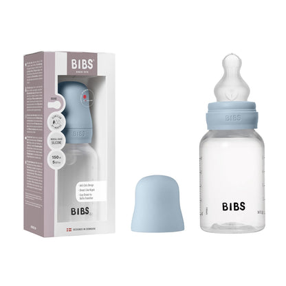 BIBS Baby Bottle 5 oz / 150 ml Silicone Nipple 2 Pack - Anti-Colic, BPA-Free, Round Nipple, Slow Flow, Lightweight & Easy to Clean, Suitable for Newborns 0+ Years - Ivory