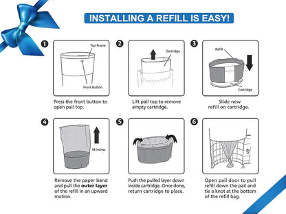 Refills Compatible with Plus Diaper Pail Refills 8 Pack Diaper Pail Liners with Lavender Scent