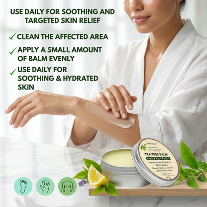 Tea Tree Oil Balm, Itchy Skin Relief for Soothing Rashes, Jock Itch, Athlete’s Foot, Folliculitis, Bug Bites. Natural Formula for Dry Sensitive Skin | Safe for All Ages 1pack