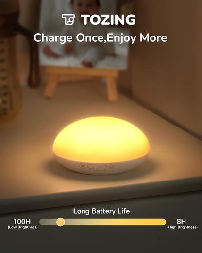 Egg Light for Nursery, Portable Baby Night Light for Breastfeeding, Rechargeable Baby Nightlight with Timer, Dimmable Battery Powered Red Lamp, Ultra-Long Battery Life for Bedside