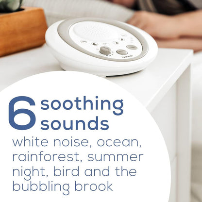 Beurer White Noise Machine with 4 Soothing Sounds | Sound Machine with Auto Shut-Off Sleep Timer | Portable White Noise Machine for Adults, Kids & Babies | Dreamsound Sleep Machine, SL15