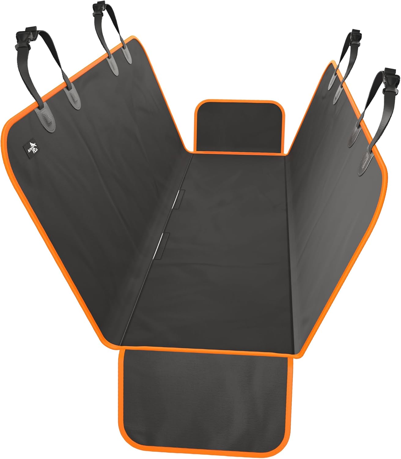 Active Pets Waterproof Hammock Standard Car Seat Cover, Fits Sedans Hatchbacks Crossovers Coupes Compact Vehicles, Secure Convertible Travel Bed Protects Backseat Cargo from Dogs, Black w/Black Trim