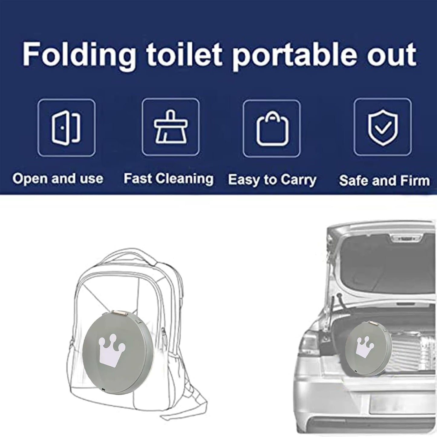 Travel Potty for Toddler, Portable and Foldable Toilet, Apply to Seat Emergency Toilet for Car, Camping, Outdoor, Indoor (green, small)