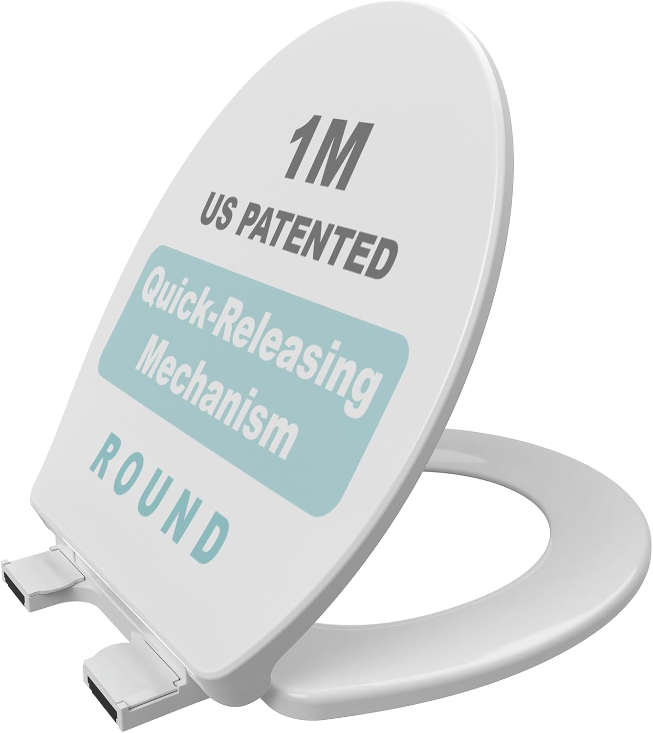 1M Family Toilet Seat, Patented Slow Close & Quick Releasing Technology, Anti-Wiggling, Easy to Install and Clean, Standard Elongated with Toddler Seat Built In (1 Piece)
