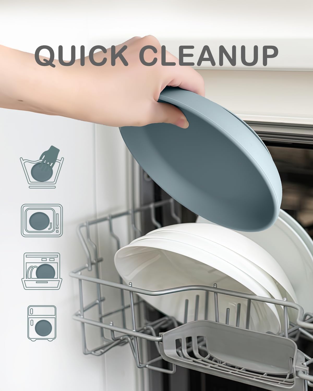 Classic Suction Toddler Plates 3 PCS, Food Grade Silicone Baby Plate with Suction BPA Free, Deeper Feeding Dishes for Toddler Kids Baby, Dishwasher Safe