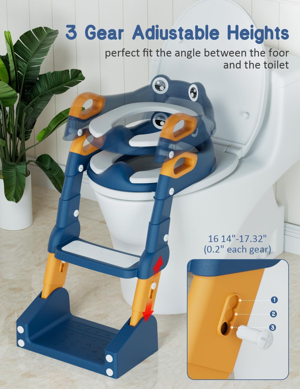 Potty Training Seat, Toddler Potty Training Toilet, Upgrade 2 In 1 Toddler Toilet Seat with Steps Stool Splash Guard and Anti-Slip Pad Soft Cushion, Potty Seats for Toddlers Baby Kids (Pink)