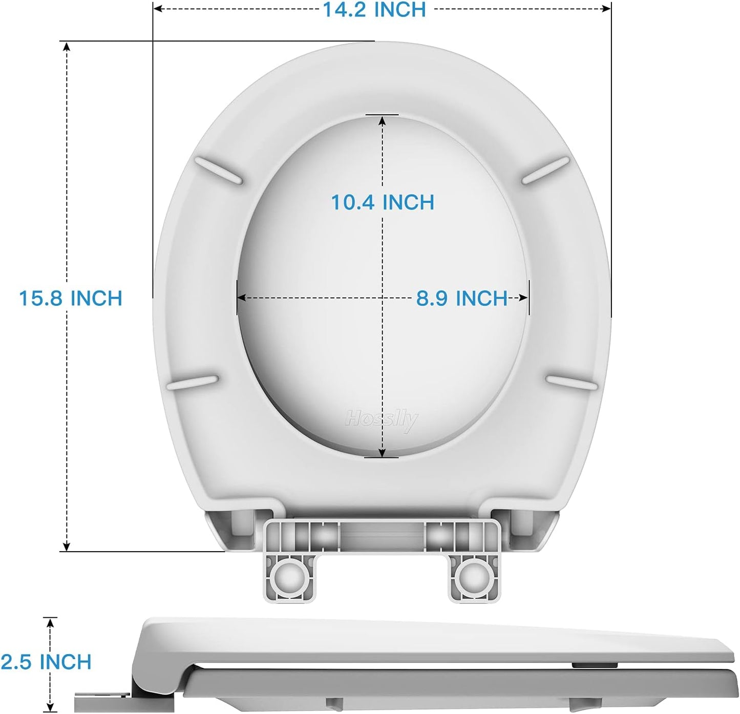 Toilet Seat, Elongated Toilet Seat with Toddler Seat Built in, Potty Training Toilet Seat Elongated Fits Both Adult and Child, with Slow Close and Magnets- Elongated