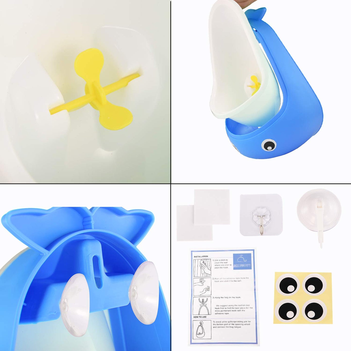 Cute Frog Potty Training Urinal for Boys with Funny Aiming Target - Blackish Green