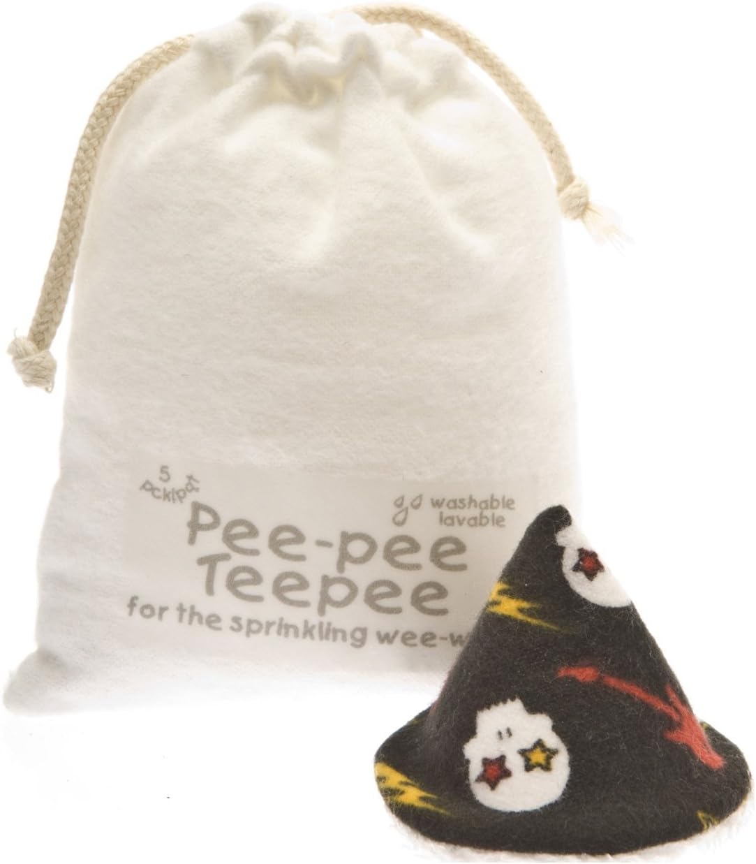Beba Bean - Pee Pee Teepee for Baby Boy - Reusable & Washable Pee Shield for Diaper Changing - Baby Shower Gifts for Boys - Li’l Monkey Cotton Cloth - Laundry Bag - Set of 5 Covers