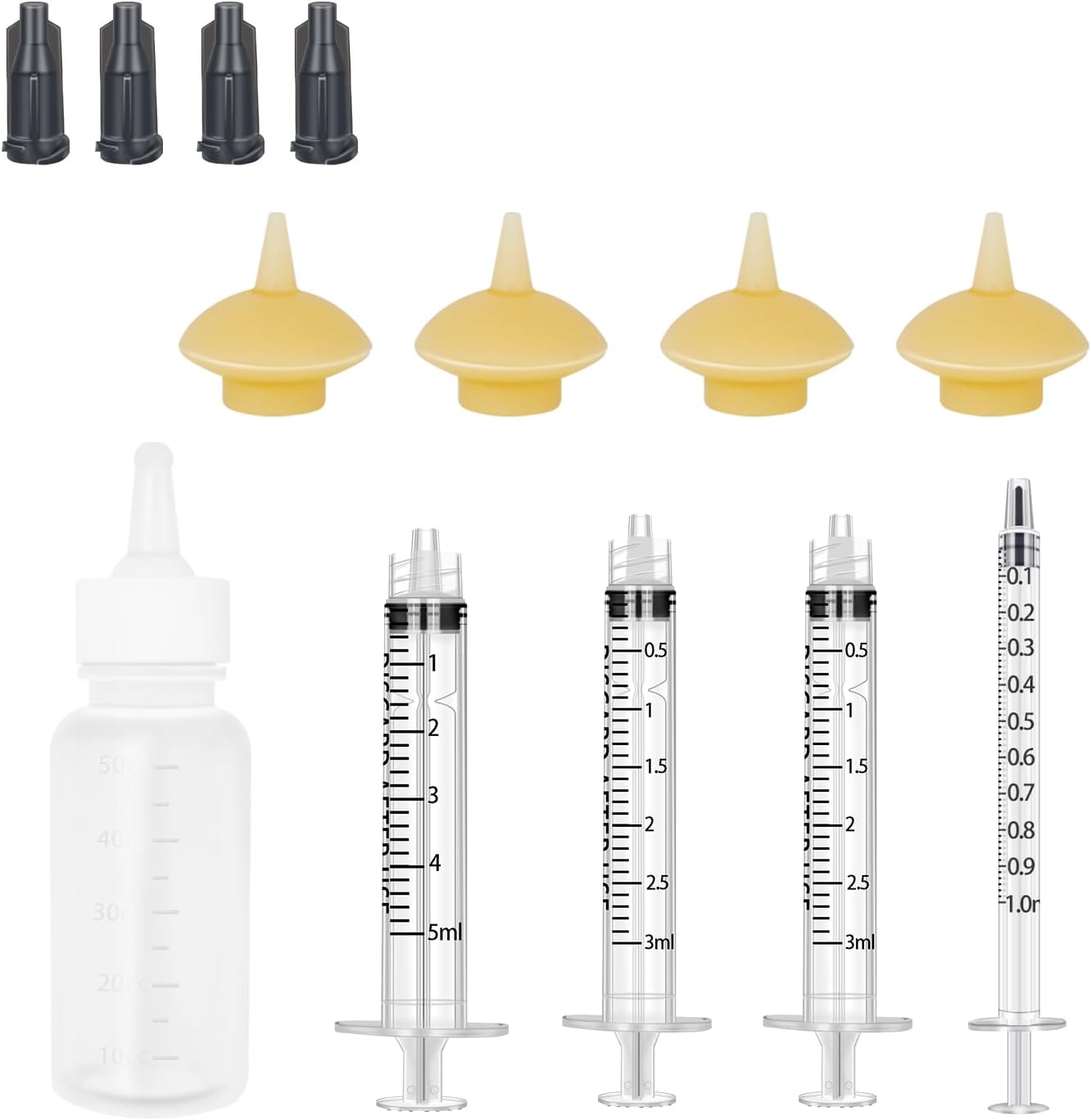 Pet Feeding Bottle and Syringes with Nipples for Small Cat Dog Animals (Model 1)