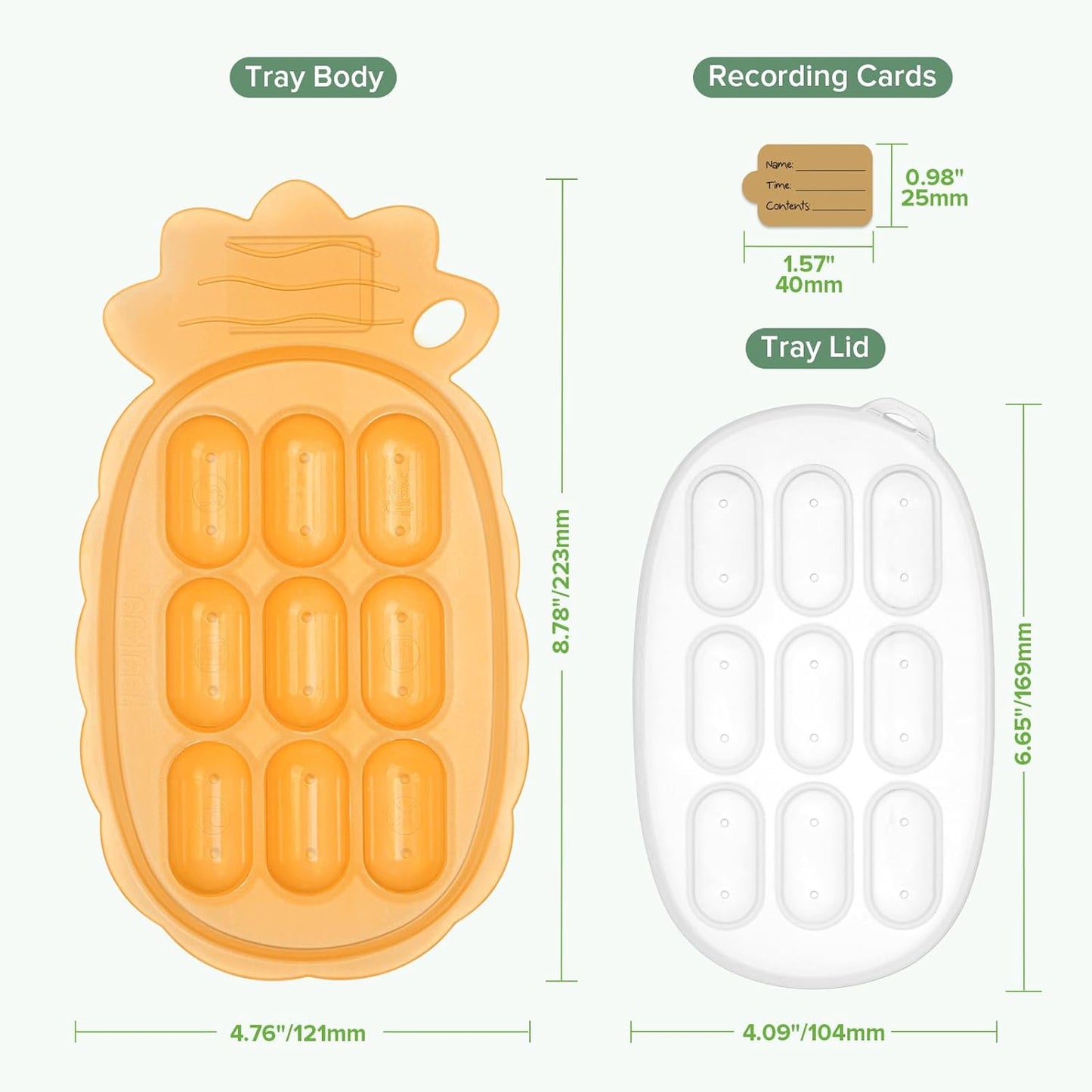 Haakaa Silicone Nibble Freezer Tray -Breastmilk Popsicle Mold - Baby Fruit Food Feeder Tray - Baby Food Maker - Ice Cube Tray - 4 Months+ Babies - BPA Free -Apricot