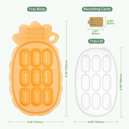 Haakaa Silicone Nibble Freezer Tray -Breastmilk Popsicle Mold - Baby Fruit Food Feeder Tray - Baby Food Maker - Ice Cube Tray - 4 Months+ Babies - BPA Free -Apricot