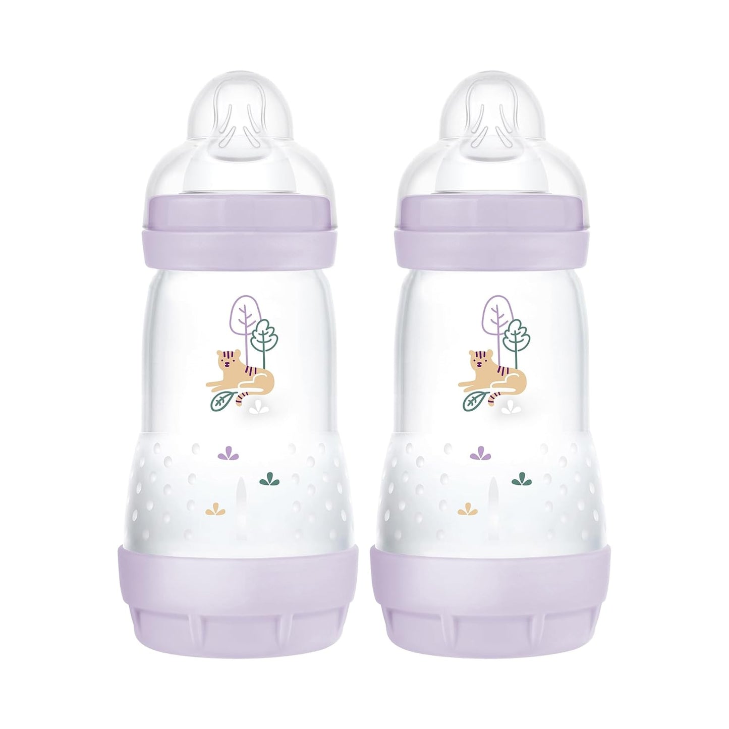 MAM 9oz Easy Start Anti-Colic+ Wide Neck Baby Bottle, Medium Flow Breastfeeding-Like Nipple, Reduces Colic Gas & Reflux, Easy To Clean, BPA Free, 2+ Months, Made In Europe, Bonus Fast Flow Nipple, Boy